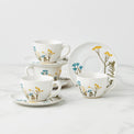 Wildflowers 8-Piece Espresso Cups & Saucers Set