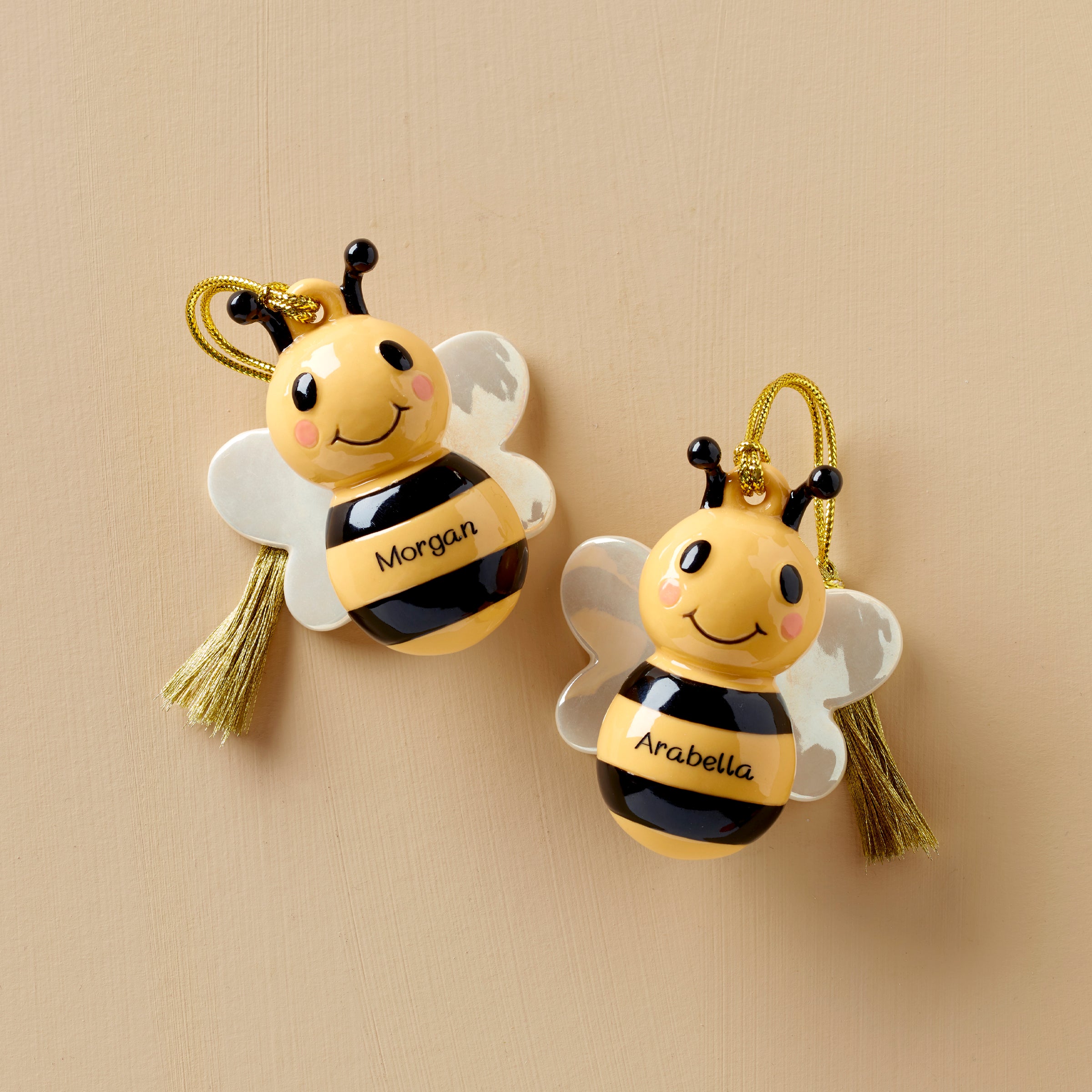 Personalized Forever Friends Bees 2-Piece Ornament Set