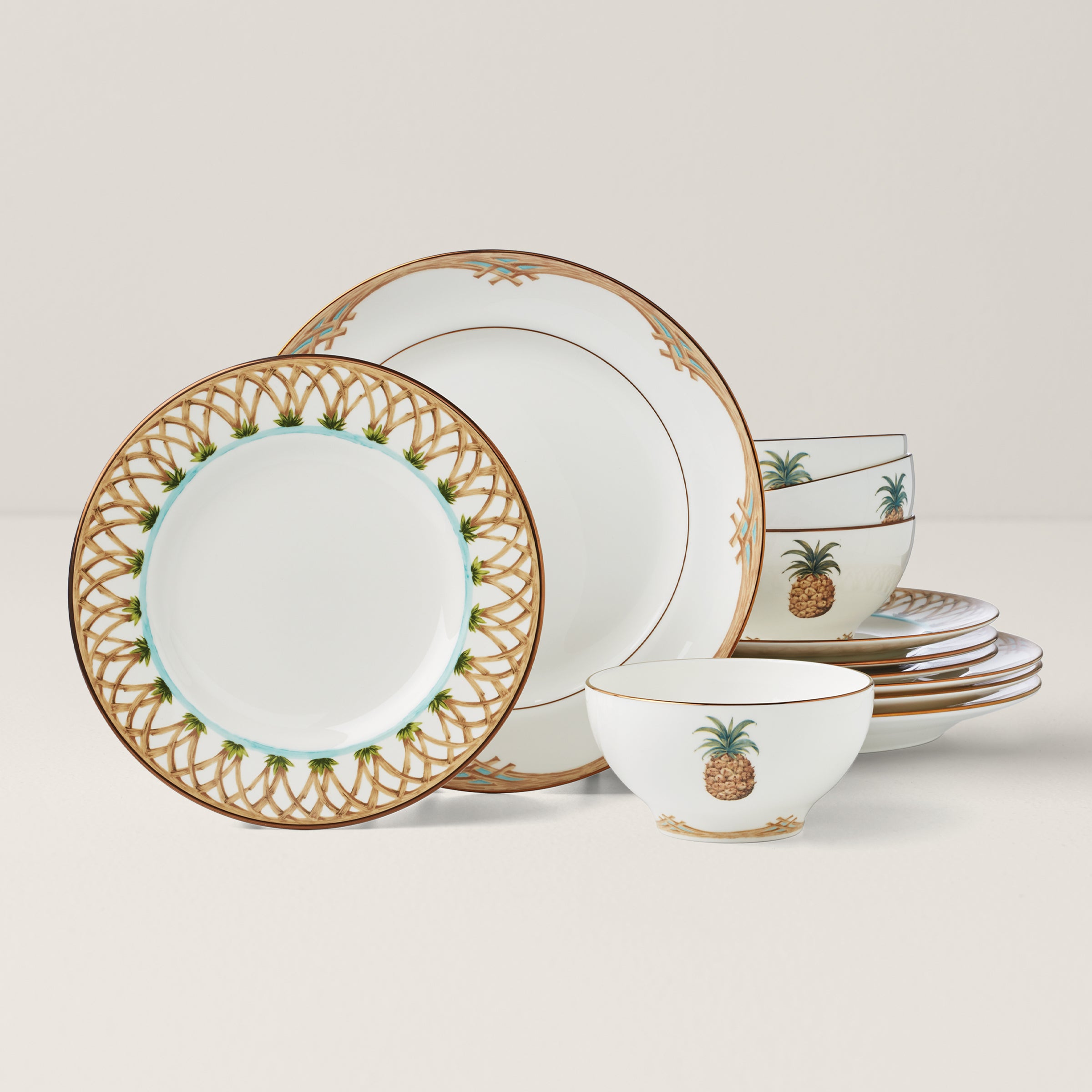 British Colonial Bamboo 12-Piece Dinnerware Set – Lenox Corporation