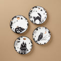 Vintage Halloween Haunted Accent Plates, Set of 4, Assorted