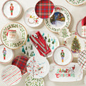 Holiday Red Tartan Accent Plates, Set of 4