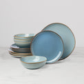 Organic Shades 12-Piece Dinnerware Set, Slate Blue