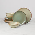 Organic Shades 12-Piece Dinnerware Set, Sage Green