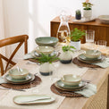 Organic Shades 12-Piece Dinnerware Set, Sage Green