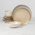 Organic Shades 12-Piece Dinnerware Set, Oatmeal