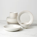 French Perle Groove 12-Piece Dinnerware Set