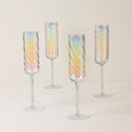 Tuscany Classics Iridescent Flutes, Set of 4