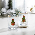 13 Oz Plaid Evergreen Tree DOF Glasses, Set Of 2