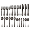 Mirabella Satin Gunmetal Titanium 30-Piece Flatware Set