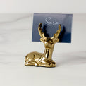 Gold Reindeer Placecard Holder