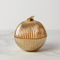 Gold Luster Glass Ornament Candle - Fireside