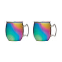 20 Oz Rainbow Moscow Mule Mugs, Set Of 2