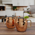 20 Oz Hammered Copper Moscow Mule Mugs, Set of 2