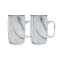 20 Oz Classic Barrel Beer Mugs, Set of 2, Marble