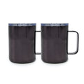 16 Oz Insulated Black Coffee Mugs, Set of 2