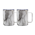 16 Oz Insulated Coffee Mugs, Set of 2, Marble