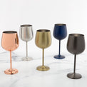 18 Oz Copper Stainless Steel White Wine Glasses, Set of 4