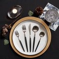 Sojourn Black POM Satin 20-Piece  Flatware Set