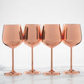 18 Oz Copper Stainless Steel White Wine Glasses, Set of 4