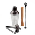 5-Piece Black Mixology Shaker Tool Set