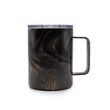 16 Oz Black Geo Insulated Coffee Mugs, Set Of 2