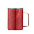 16 Oz Red Geo Insulated Coffee Mugs, Set Of 2