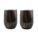 12 Oz Black Geo Insulated Wine Tumblers, Set Of 2