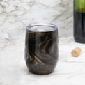 12 Oz Black Geo Insulated Wine Tumblers, Set Of 2