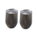 12 Oz Black Geo Insulated Wine Tumblers, Set Of 2