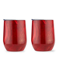 12 Oz Red Geo Insulated Wine Tumblers, Set Of 2