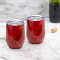 12 Oz Red Geo Insulated Wine Tumblers, Set Of 2