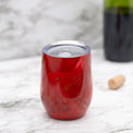 12 Oz Red Geo Insulated Wine Tumblers, Set Of 2