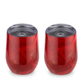 12 Oz Red Geo Insulated Wine Tumblers, Set Of 2