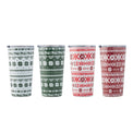 20 Oz Fair Isle Insulated Highballs, Set Of 4