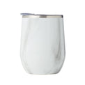 12 Oz Insulated White Marble Wine Tumbler