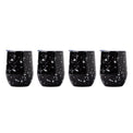 12 Oz Insulated Black Terrazzo Wine Tumblers, Set Of 4