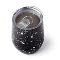 12 Oz Insulated Black Terrazzo Wine Tumblers, Set Of 4