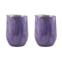 12 Oz Purple Geo Insulated Wine Tumblers, Set Of 2