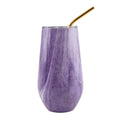 2 Pack of 16 oz Insulated Amethyst Purple Geode Straw Tumblers