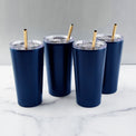 20 Oz Insulated Highball Tumblers, Set Of 4, Navy