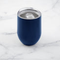 12 Oz Insulated Navy Blue Wine Tumblers, Set Of 4