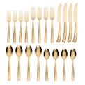 Paris Hammered Gold 20 Piece Everyday Flatware Set