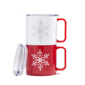 20 Oz Stackable Snowflake Insulated Coffee Mugs, Set Of 2