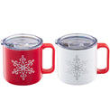 20 Oz Stackable Snowflake Insulated Coffee Mugs, Set Of 2