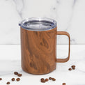 16 Oz Wood Insulated Coffee Mugs, Set Of 4