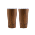 20 Oz Wood Stainless Steel Highballs, Set Of 2