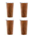 20 Oz Wood Stainless Steel Highballs, Set Of 4