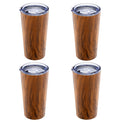 20 Oz Wood Stainless Steel Highballs, Set Of 4