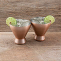 11 Oz Copper Insulated Cocktail Tumblers, Set Of 2