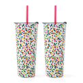 24 Oz Confetti Insulated Tumblers, Set Of 2